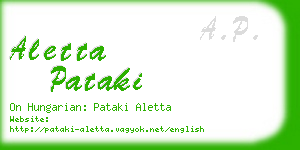 aletta pataki business card